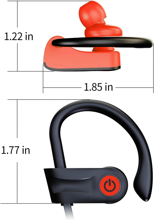 Boean Workout Headphones with Mic - Bluetooth 5.3 Technology, Stereo Sound, Deep Bass, 16 Hrs Playback, IPX7 Rating for Sports