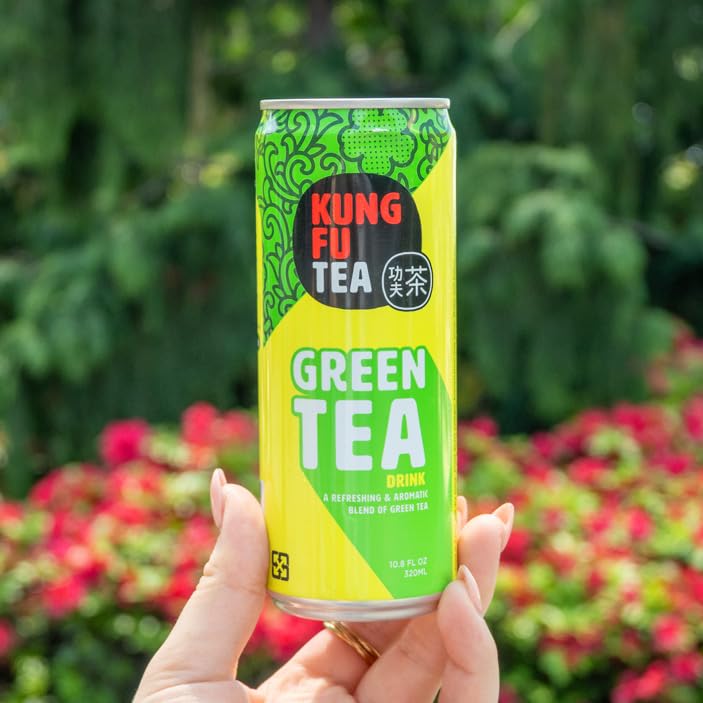 Kung Fu Tea Canned Green Tea â Lightly Sweetened Green Tea in a Can, Ready to Drink â All Natural, Premium Iced Tea â 10.8 Oz Cans, Pack of 6