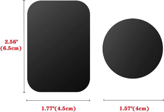 Pau1Hami1Ton Adhesive Thin Metal Plates(Compatible with Magnetic Mounts),4 Piece Metal Plates for Phone Case for Car.(2 