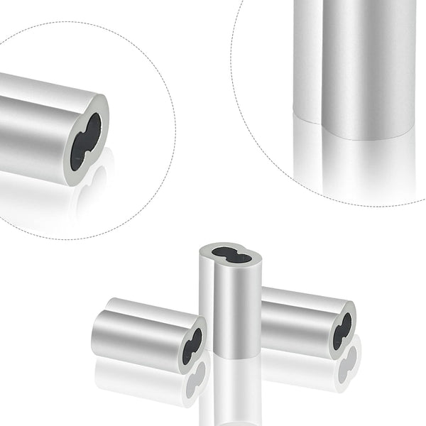 200 Pcs Aluminum Crimping Loop Sleeve 1/16", Cable Ferrule Wire Rope Sleeves Loop Sleeve (200 Pcs)