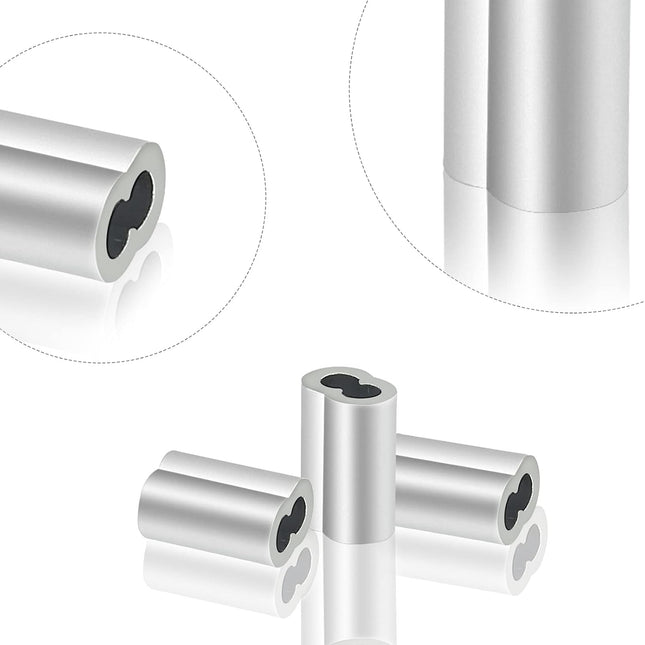 200 Pcs Aluminum Crimping Loop Sleeve 1/16", Cable Ferrule Wire Rope Sleeves Loop Sleeve (200 Pcs)