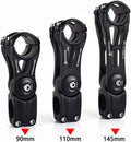 Bike Stem 0-70 Degree 31.8Mm Bicycle Stem Extender Riser Adjustable for MTB Mountain Bike Road Bike BMX 90Mm 110Mm 145Mm