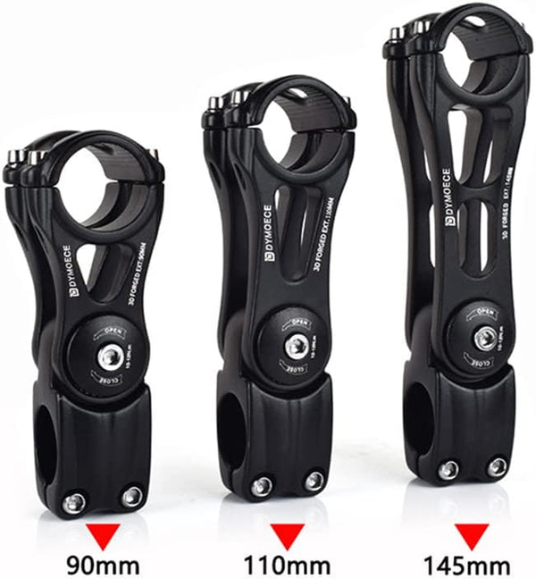 Bike Stem 0-70 Degree 31.8Mm Bicycle Stem Extender Riser Adjustable for MTB Mountain Bike Road Bike BMX 90Mm 110Mm 145Mm