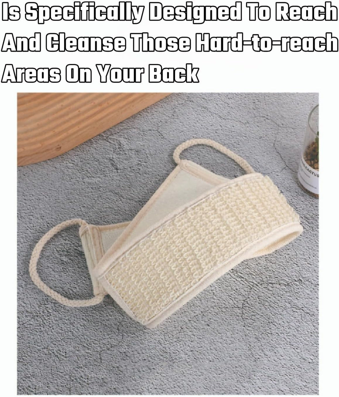 Linen Back Scrubbers+Double Thickened Waterproof Layers Bathing Hat+Linen Exfoliating Shower Bath Gloves,Bath Accessories Set，Reusable,For Body, Face, Shower, Scrub and Exfoliator