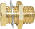 Joywayus Brass Full Thread Lengthened Bulkhead Fitting 1/4"NPT Female X 1/2" Male Bulk Head Pipe Fitting Bulkhead Tank Fitting Coupler (Pack of 2)