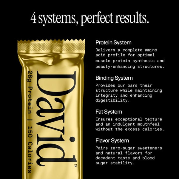 David High Protein Bars No Sugar - Sugar Free Protein Bars, Low Carb, Gluten Free - 28G of Protein, 150 Calories - David Bar On-The-Go Snack -
