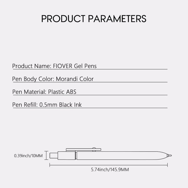 FIOVER Gel Pens, 5Pcs 0.5Mm Quick Dry Black Ink Fine Point Smooth Writing Pens High-End Series Ballpoint for Office School Supplies(Morandi)