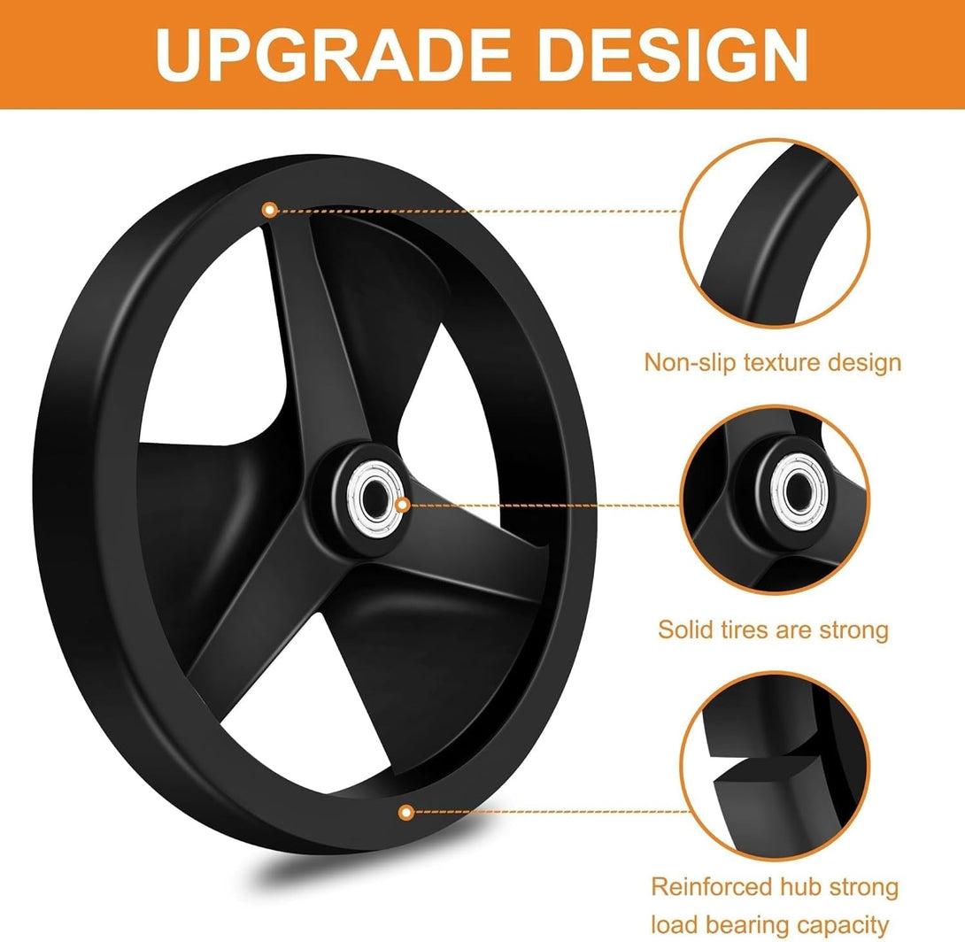 2Pcs 8 Inch Replacement Wheelchair Wheels for Walkers - Environmentally Friendly Rubber Material, Wear-Resistant PU Tires, Anti-Slip, and Durable ABS Wheel Hub (8IN Walkers)