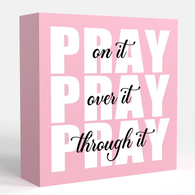 Pink Office Desk Accessories Decor Sign, Dorm Room and Bathroom Decor for Women, Inspirational Christian Gifts for Boss,