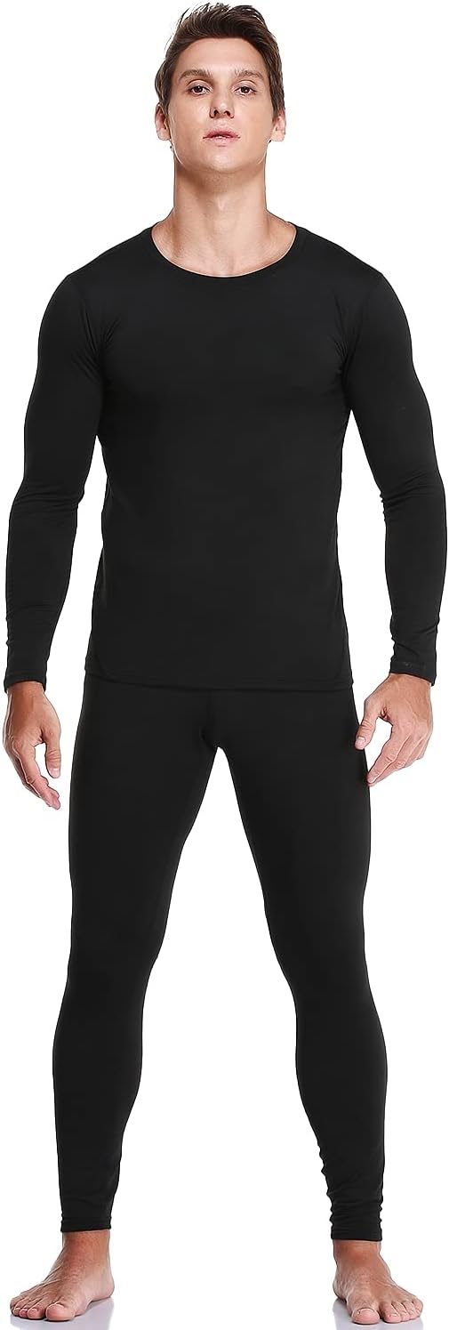Jzcreater Thermal Underwear for Men, Mens Long Johns Thermal Underwear Set, Fleece Lined Base Layer for Cold Weather