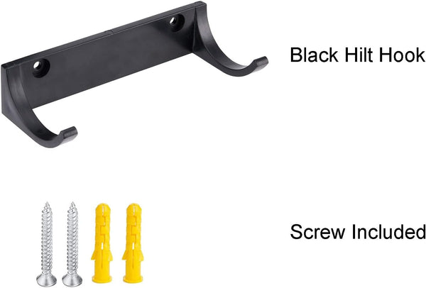 Lightsaber Hilt Wall Mount Holder Light Saber Hilt Display Rack Hook Stand, Compatible for Any Lightsaber Hilt, Black Pack of 2
