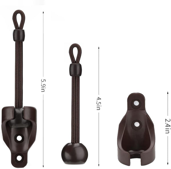 Sun Shade Parts Bungee Kit and End Cap,Weather Resistance,For Coolaroo Exterior Roller Shade,Outdoor Blinds,Roller Shades (Bungee Kit-2 Sets, Brown)