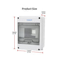 5 Way Circuit Breaker MCB Distribution Protection Box with DIN Rail, IP65 Waterproof,For Indoor and Outdoor