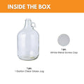 FastRack Glass Water Bottle Includes 38 mm Metal Screw Cap, 1 gallon Capacity, Clear (MN-TF9E-S1RA) 1pack 1 Gallon Growler