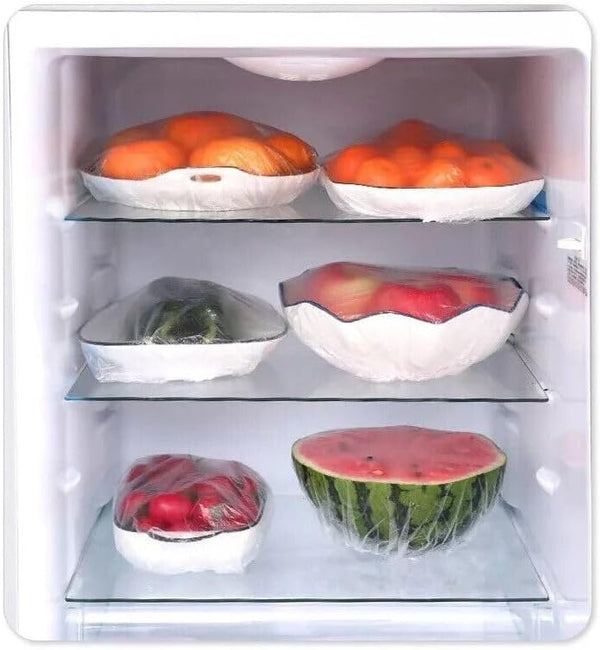 Boolavard Fresh Keeping Bags, 100Pcs Food Covers,Reusable Elastic Food Storage Covers, Plastic Sealing Elastic Stretch Adjustable Bowl Lids,