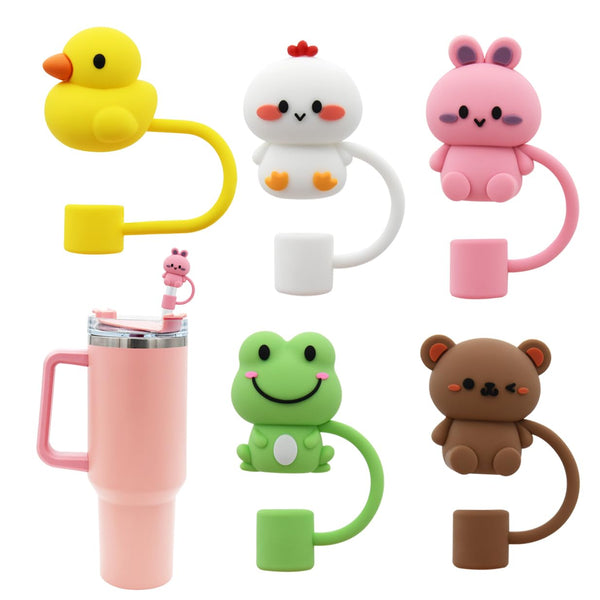 Straw Cover Cap for Stanley Cup,Silicone Straw Topper Compatible with 30&40 Oz Tumbler with Handle,10Mm 0.4In Dust-Proof Reusable Straw Tips Lids
