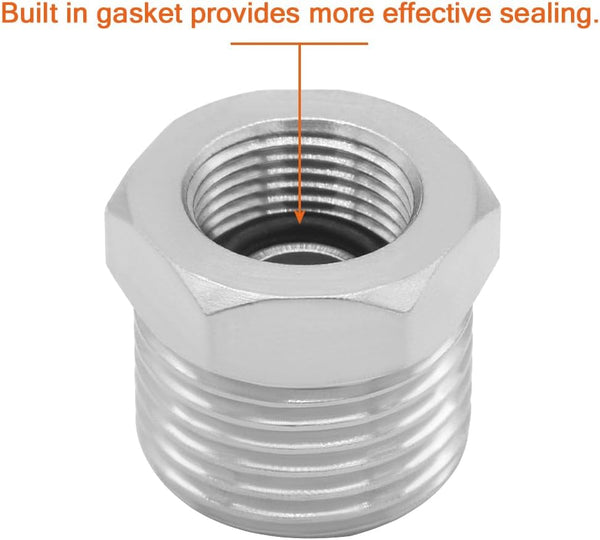Joywayus 1/2 G Male to 3/8 Compression Female Thread Bushing Pipe Fitting, Nickel Plated Brass Reducer Faucet Connector Water Hose Adapter, Supply