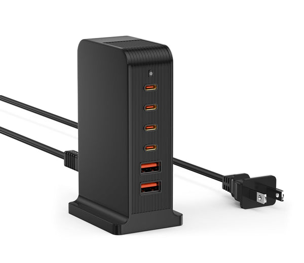 USB C Charging Station 55W,6-Port USB Charger for Multiple Devices,Usb C Fast Charging Hub Compatible with Iphone/Android/Samsung/Tablet,Etc