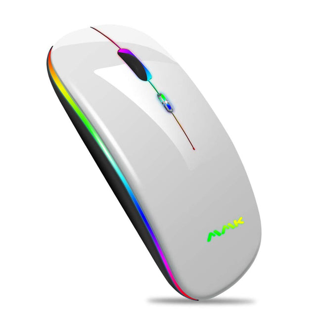 Wireless Bluetooth Mouse for Laptop, Rechargeable Mouse 2.4G USB Optical Wireless Mouse, LED Slim Dual Mode(Bluetooth 5.