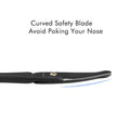 LIVINGO 3.75" Premium Nose Hair Scissors, Curved Safety Blades with Rounded Tip for Trimming Small Details Facial Hair, Ear Hair, Eyebrow (Black)