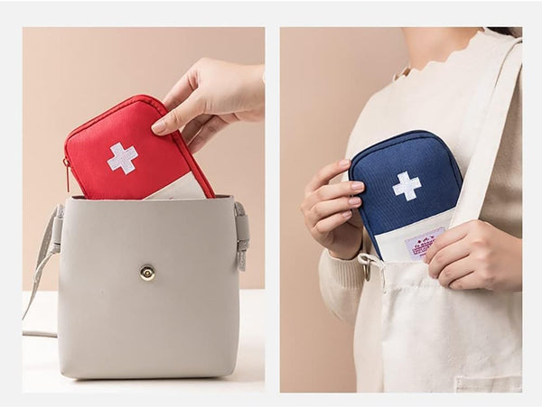 Jjlfresheners 4Pcs Empty Travel Mini First Aid Pouch, Portable Outdoor First Aid Medical Rescue Bag Multi-Function Emergency Medicine Storage