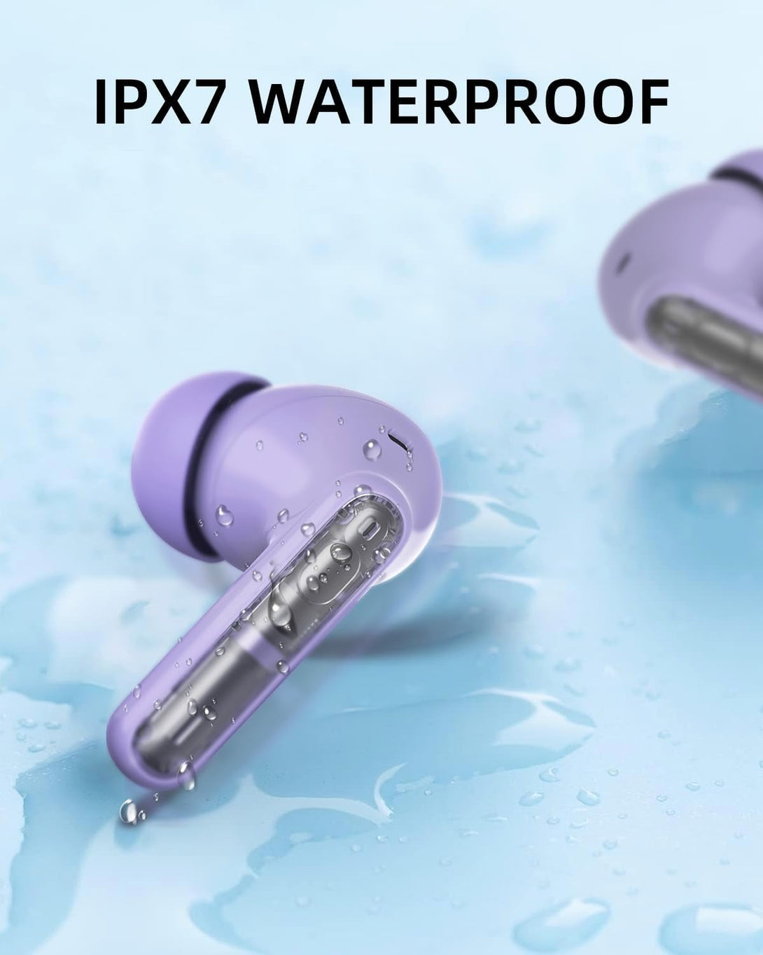 Purple Wireless Earbuds P1 PRO, Earphones Wireless Bluetooth Headphones with Clear Call Mics Ear Buds, Comfortable Fit, IPX7 Waterproof Long Battery Life, 30H Playtime for Sports Workout