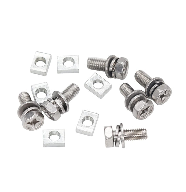 Binifimux 6-Pack Motorcycle Battery Terminal M6 X16Mm Bolt Square Nut Kit, Stainless Steel 304, ATV Battery Terminal Bolts, Boat, E-Bike, Electric