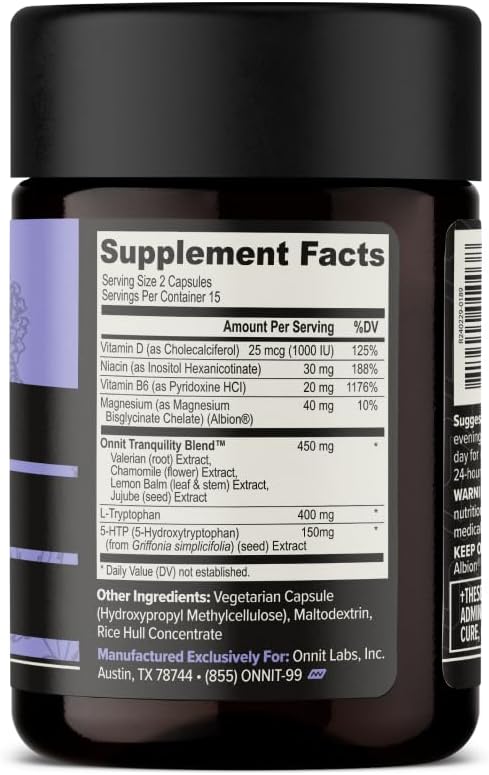ONNIT New Mood Daily Stress Support Capsules, Sleep and Mood Support Supplement for Men and Women, Daily Stress Management Capsules, 30 Count