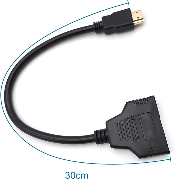 BATU HDMI Splitter Adapter Cable - Splitter 1 in 2 Out Male to Dual HDMI Female 1 to 2 Way for HD, LED, LCD, TV, Support Two the Same Tvs at the
