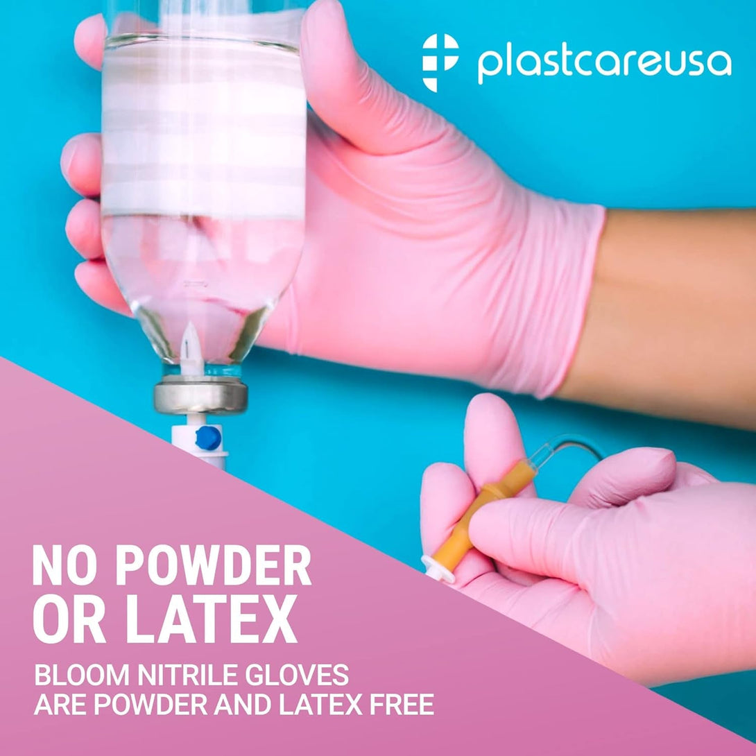 100 Nitrile Exam Gloves 3.5 Mil - Latex & Powder Free, Disposable Non-Sterile Protective Gloves by Plastcare