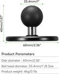 FANAUE Cell Phone Holder Base with 1" Ball Head Magnetic Car Phone Mount Stand Compatible with RAM Mount B Size 1 Inch, Can Be Mounted on Car