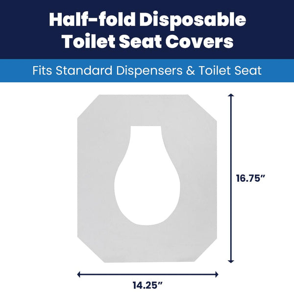 Hospeco Flushable Toilet Seat Covers - 1000 Pcs, 4 Packs of 250 - Disposable Paper Discreet Seats for Commercial Wall Dispenser, 16.75 x 14.25