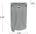 Hubbell Bell MX1050S Single-Gang Weatherproof Heavy Duty Universal Flip Cover, 2.87"W X 4.84"H, Gray Finish