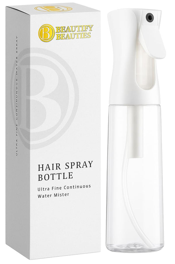 Beautifybeauties Spray Bottle for Hair â Continuous Mister Spray Bottle for Hairstyling, Cleaning, Plants, Pets, Barbers, Salons, Essential Oil