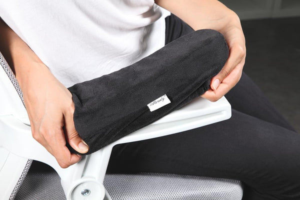 Aloudy Ergonomic Memory Foam Office Chair Armrest Pads, Comfy Gaming Chair Arm Rest Covers for Elbows and Forearms Pressure Relief(Set of 2),
