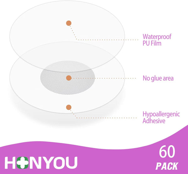 HONYOU 60Pack Freestyle 14 Day Sensor Patch & Libre 3 plus Sensor Covers Waterproof Adhesive Patches CGM Tape Clear Bandage, Hypoallergenic