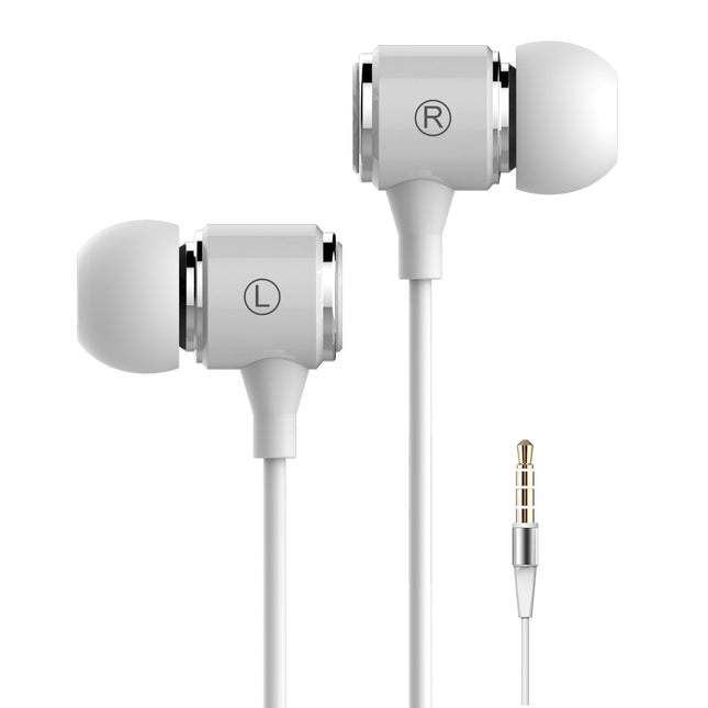 Headphones with Extra Long 6.5FT Cord - Earbuds for PC, TV & Computer Listening - No Mic - White