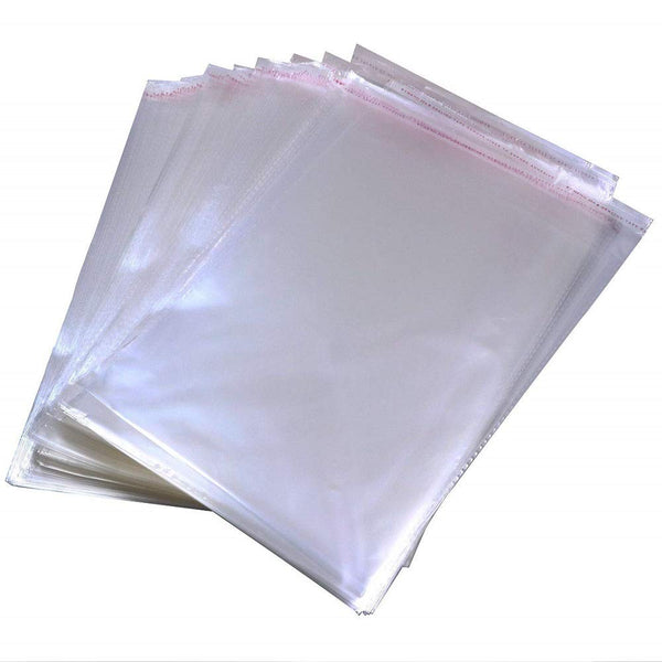 50 Pcs 12" X 16" Self Seal Clear Cellophane Bags Resealable Plastic Apparel Bag Perfect for Packaging Clothing, T-Shirt, Brochure, Prints,