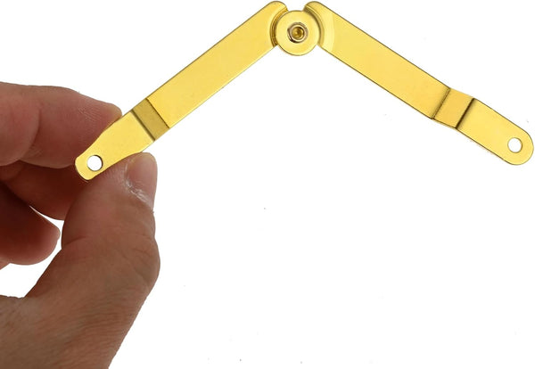 Dophee 10Pcs Gold Folding Lid Support Hinges for Jewelry Box Gift Wooden Boxes Cases Display - 62X8Mm/2.44"X0.31