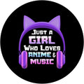 Just a Girl Loves Anime & Music Anime Headphones for Teens Popsockets Swappable Popgrip