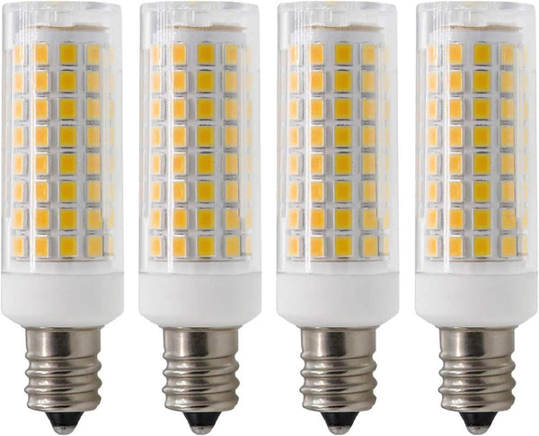 E12 LED Light Bulb, Dimmable E12 Candelabra Base Light Bulbs, 70-75W Equivalent 750 Lumens, 4 Packs for Chandelier, Ceiling Fan, Desk Lamp (Warm