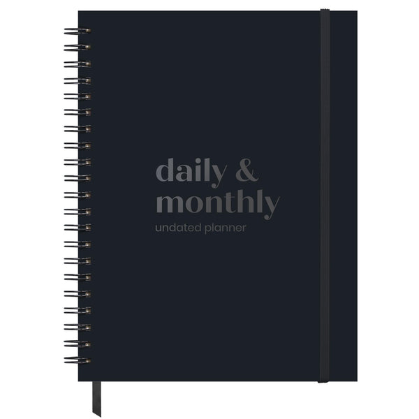 Undated Daily Planner | 2026 Calendar | Large Daily and Monthly Planner with Hourly Schedule, 8.5" x 11" | 6 Month, Full Page a Day, To do List,