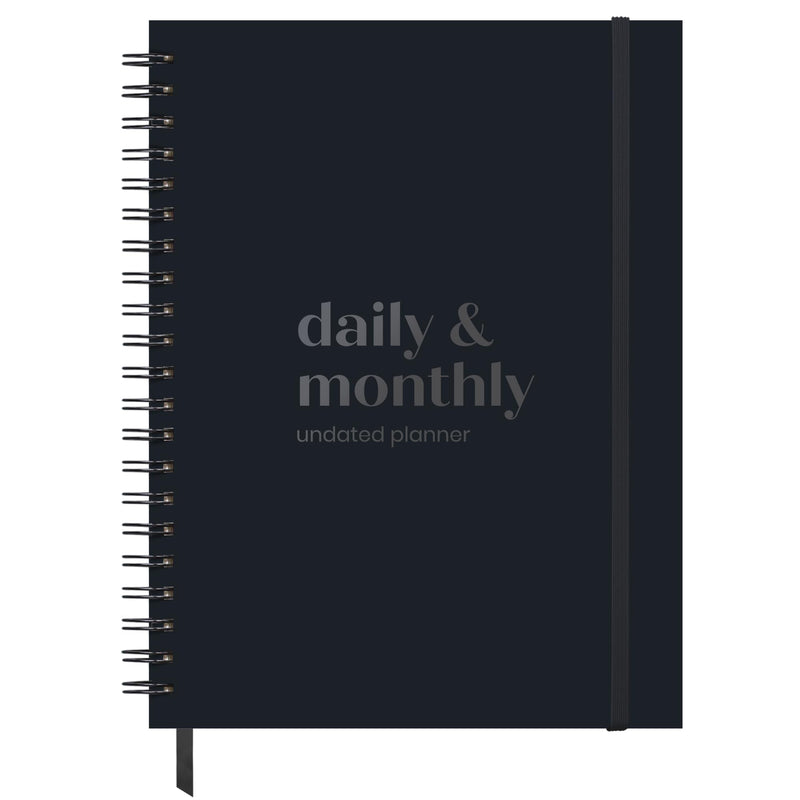 Undated Daily Planner | 2026 Calendar | Large Daily and Monthly Planner with Hourly Schedule, 8.5" x 11" | 6 Month, Full Page a Day, To do List,