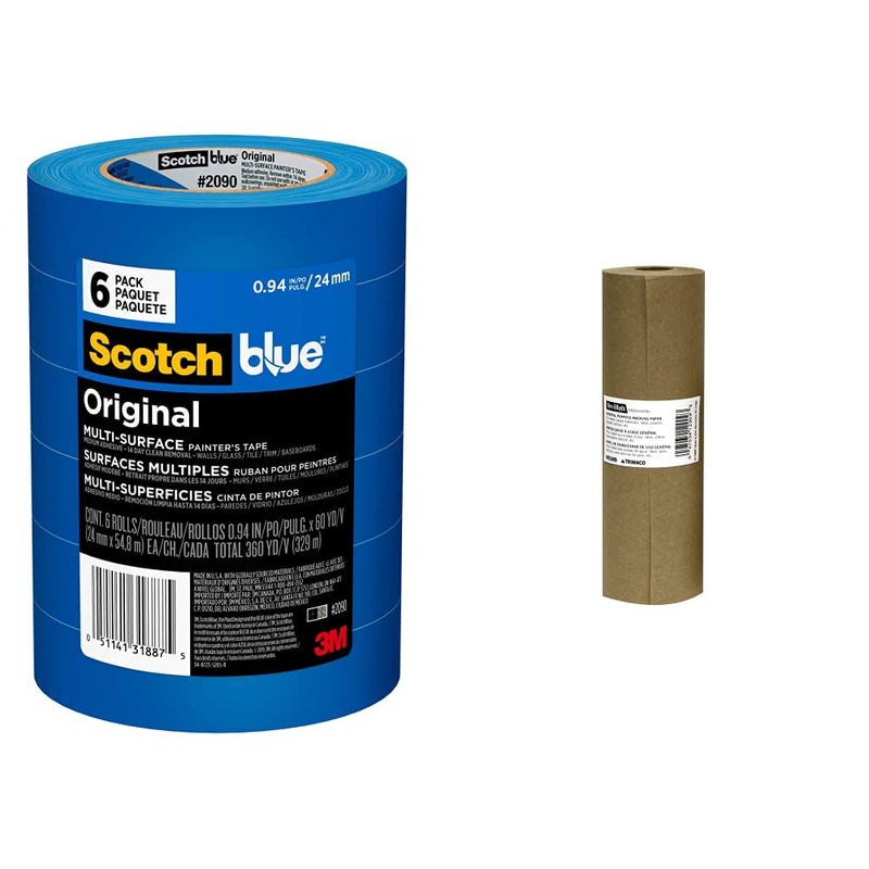 Scotch Painter'S Tape and 9-Inch Brown Masking Paper for Painting Projects
