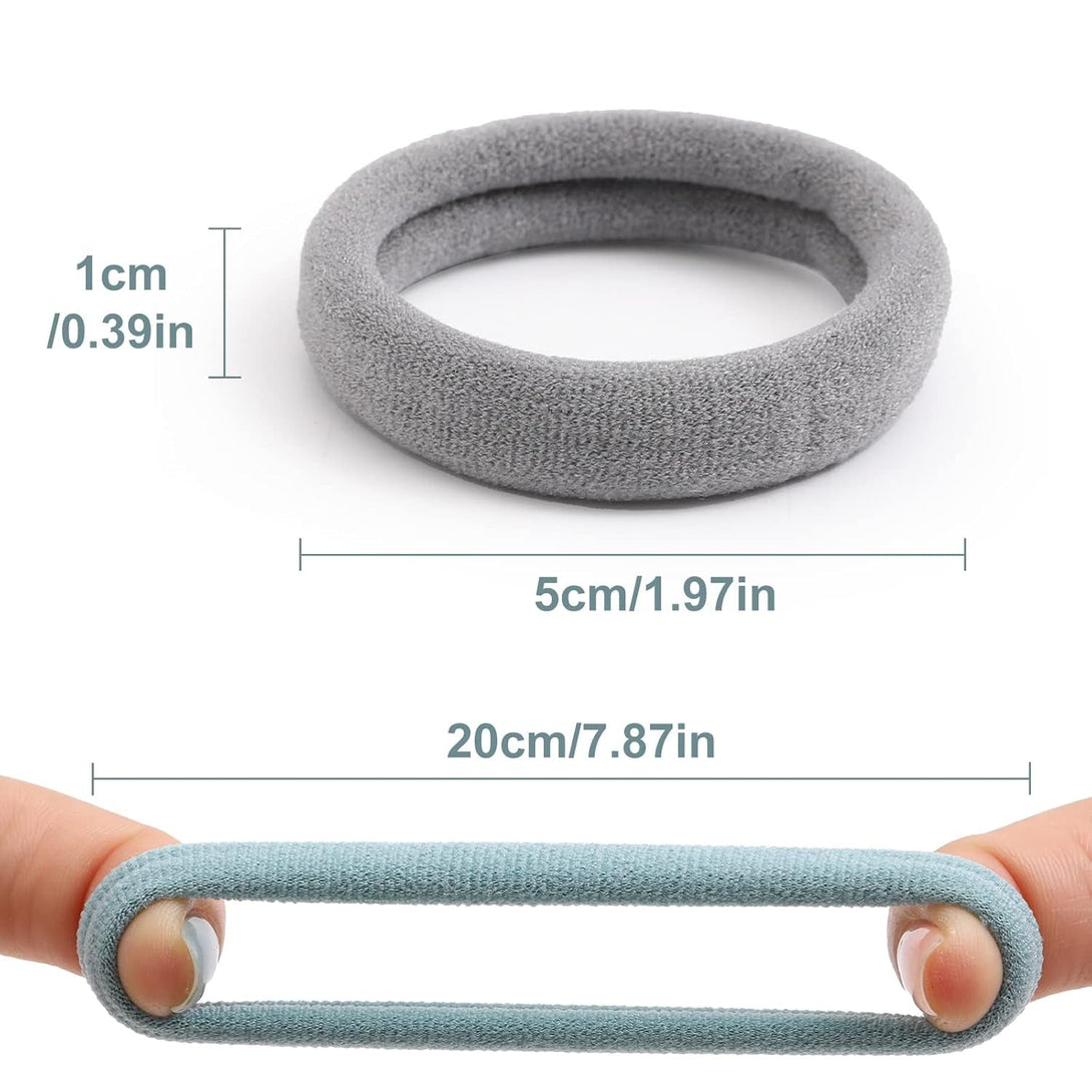 100 Pcs Thick Seamless Hair Ties, Ponytail Holders Hair Accessories No Damage for Thick Hair (Cool Colors)