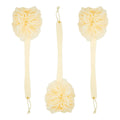 3 Pack Long Handled Loofah Back Scrubber, Exfoliating Body Sponge for Shower, Bath (18 In)