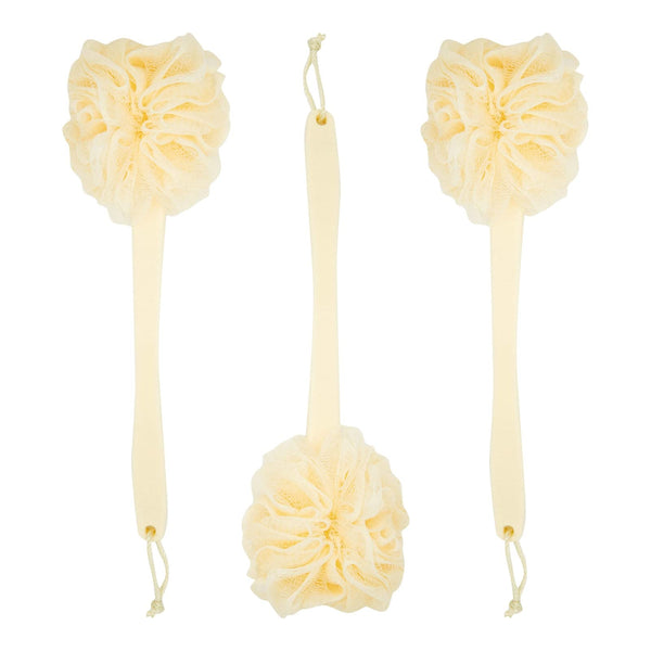 3 Pack Long Handled Loofah Back Scrubber, Exfoliating Body Sponge for Shower, Bath (18 In)