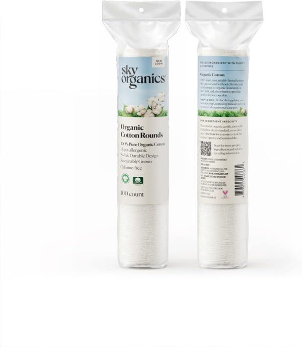 Sky Organics Organic Cotton Rounds for Sensitive Skin, 100% Pure GOTS Certified Organic for Beauty & Personal Care, 100 Ct. W Ebook