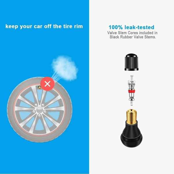 Riseuvo Stem Puller and Installer - 10Pcs TR412, 6Pcs TR413, 6Pcs TR414 Short Rubber Tire Valve Stems, 4 Way and Single Head Valve Core Remover Tool