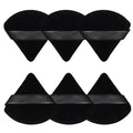 Pimoys 6 Pcs Powder Puff Face Soft Triangle Makeup Puff Velour Makeup Sponge Beauty Blender Mother'S Day Gifts for Loose Powder (Black)